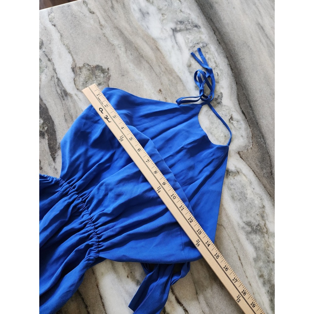 Gianni Bini Royal Blue Halter Cut-Out‎ Maxi Dress Open Tie Back Small - Picture 6 of 9